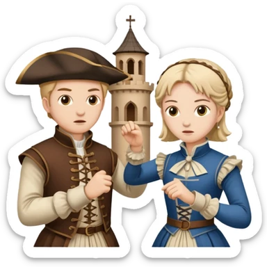 2 people fighting over achitecture style 16th century architects sticker