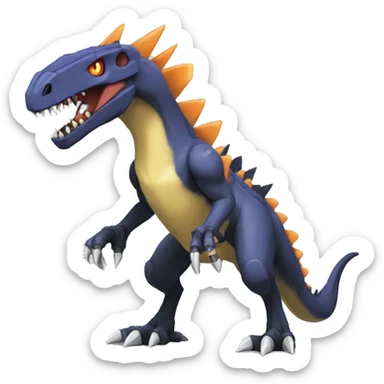  Cool Edgy Digimon-Fakemon-Rex-Saurus with edgy markings full body sticker