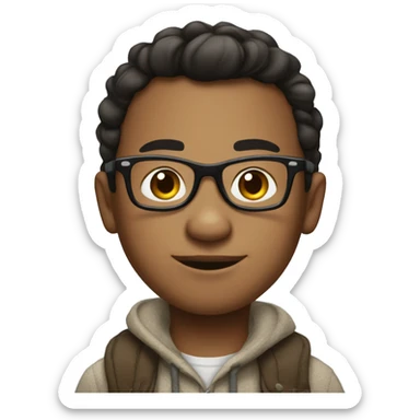 An Alaskan native boy with a big butt and he wears glasses  sticker