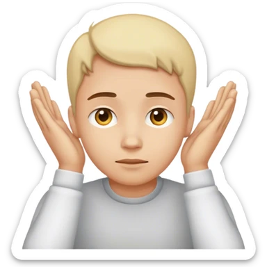 Head in hands sticker