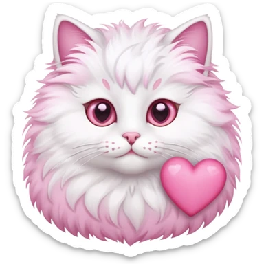 Cat with pink hearts  sticker
