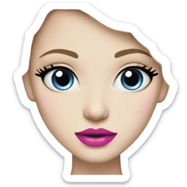 Hot girly pale blonde with blue eyes and pink lips wearing Chanel sticker