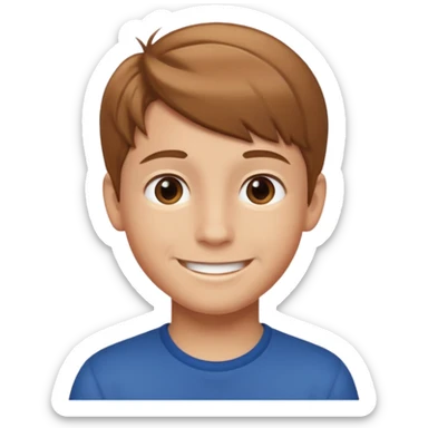 A boy sketch smiling sticker