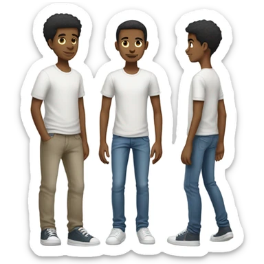 Skinny boys in casual attire indoors sticker