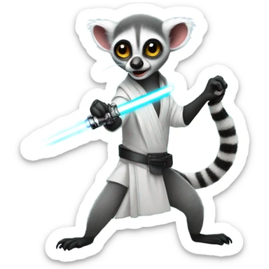 Lemur with lightsaber sticker