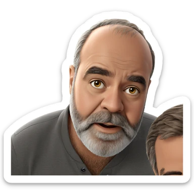 male portrait with beard sticker