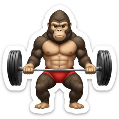 weightlifting gorilla sticker