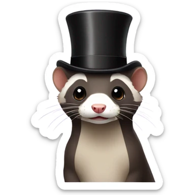 ferret with a top hat sticker