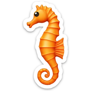 Completely orange sea horse looking right sticker
