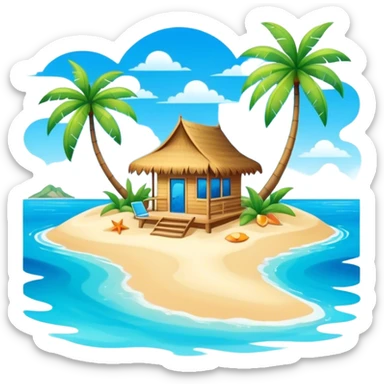 Paradise on the beach sticker
