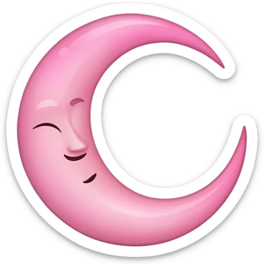 Pink crescent moon sticker