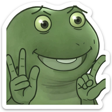 Girl with hands out 6 on the left hand and 7 on the right hand and smiling sticker