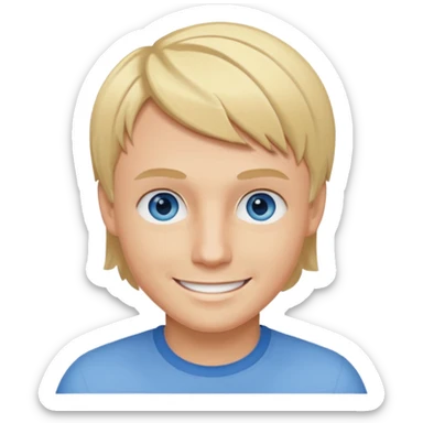Nick Carter blue eyes, blonde bob cut hair sticker