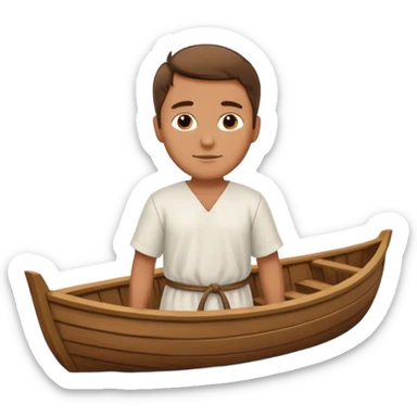 in medieval period  a man in a Boat sticker