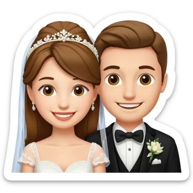 a man and a woman getting married sticker