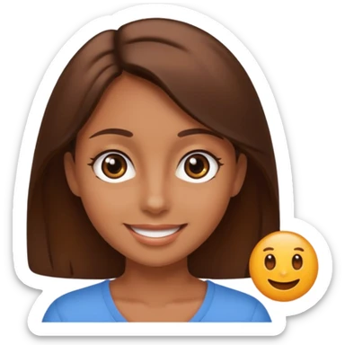 big dark eyes and tanned skin brown hair sticker