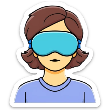 woman wearing a sleep mask sticker