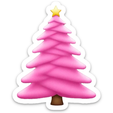 pink christmas tree sticker