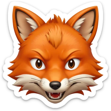 renard en colère sticker