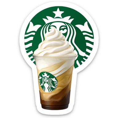 Starbucks Frappuccino with whipped cream sticker