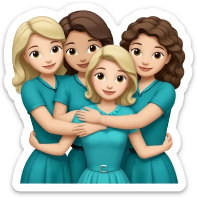 Teal group hug with Belles wording sticker