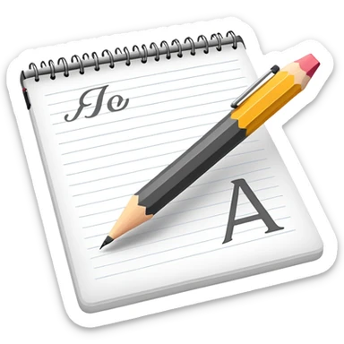 pencil writing Russian alphabet sticker