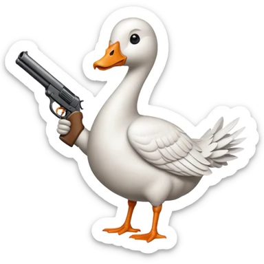Goose with a ar sticker