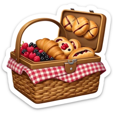 Cozy cottagecore Picnic basket sticker