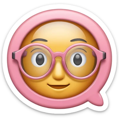 Rose pink glasses, Oval type shaped. sticker