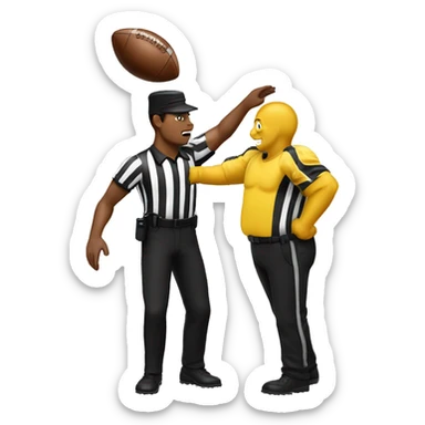 american football referee overhand penalty flag throw sticker