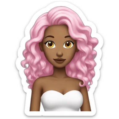 Queen pink hair White skin sticker