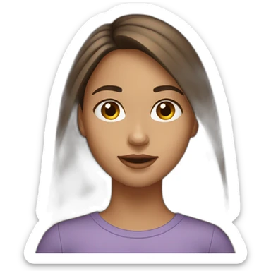 light skin girl long dark brown hairs with laptop sticker