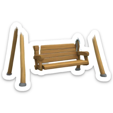 One seat swing set wooden sticker