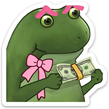 Pink bows with money sticker