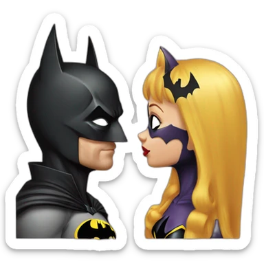 Batman kissing batgirl sticker