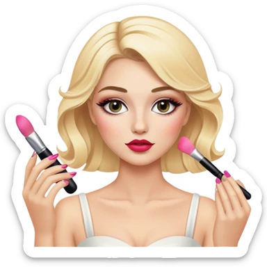 blonde makeup artist wedding sticker