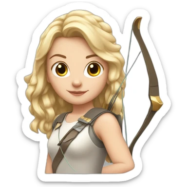 White Girl with bow and arrow  sticker