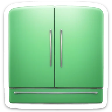 Two door green classic refrigerator  sticker