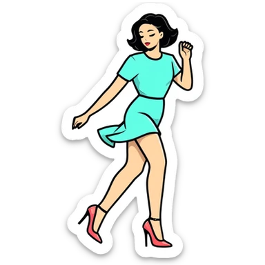 drunk girl on heeals sticker