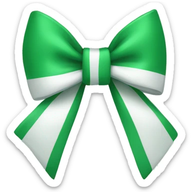 Green and white bow sticker
