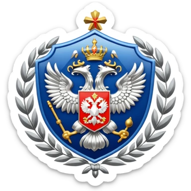 russia sport silver crest sticker