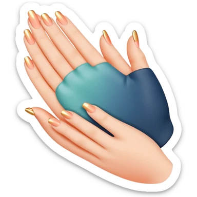 Soft Neutrals → Beige hands + slate blue accents 🌫 Warm Gradient → Peach to mint with gold sparks 🌟 Bold Monochrome → Navy + silver lines 🌌 sticker