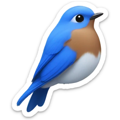 bluebird in a flower garden sticker