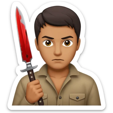 Un señor guapo con un cuchillo  amenazando  sticker