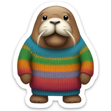 Walrus wearing a sweater  sticker
