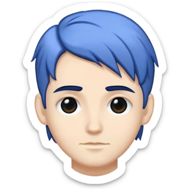 pessoa branca de cabelo azul marinho e olhos pretos sticker