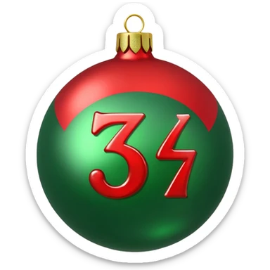 the numbers "1637" christmas festive  sticker
