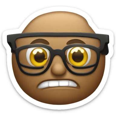 poop w glasses sticker