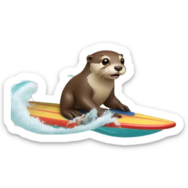 Otter surfing  sticker