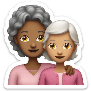 Grandmother with a girl sticker